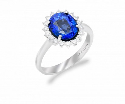 Lab Created Blue Sapphire Engagement Ring, Art Deco Vintage Design, Cu –  INFINITYJEWELRY.COM